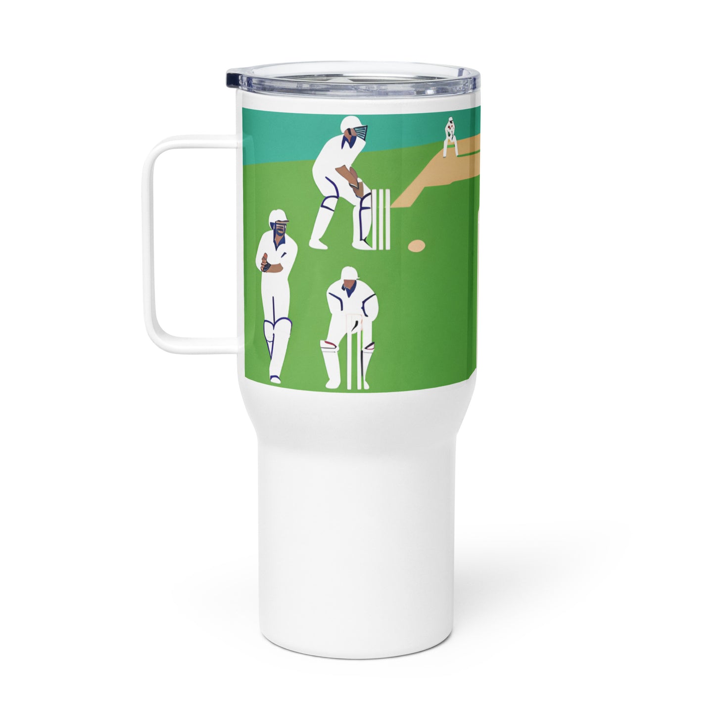 World Cup Cricket 'Where Skills Meet Sunshine' Travel mug with a handle Unique Drinkware Dreams