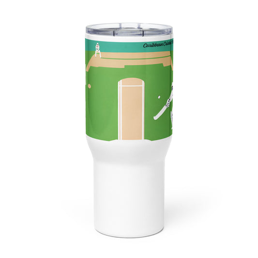 World Cup Cricket 'Where Skills Meet Sunshine' Travel mug with a handle Unique Drinkware Dreams