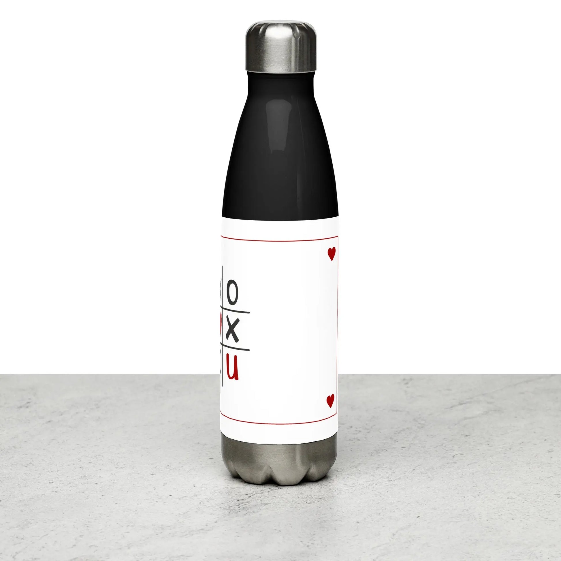 X marks the spot Valentines Day Stainless steel water bottle Unique Drinkware Dreams