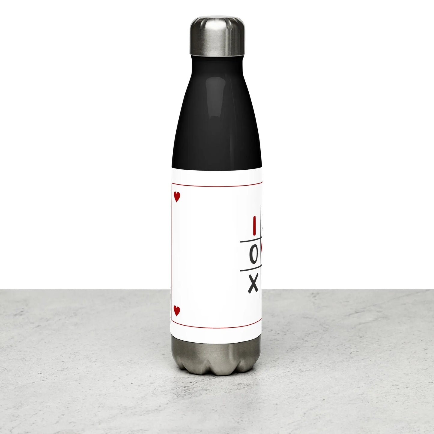 X marks the spot Valentines Day Stainless steel water bottle Unique Drinkware Dreams