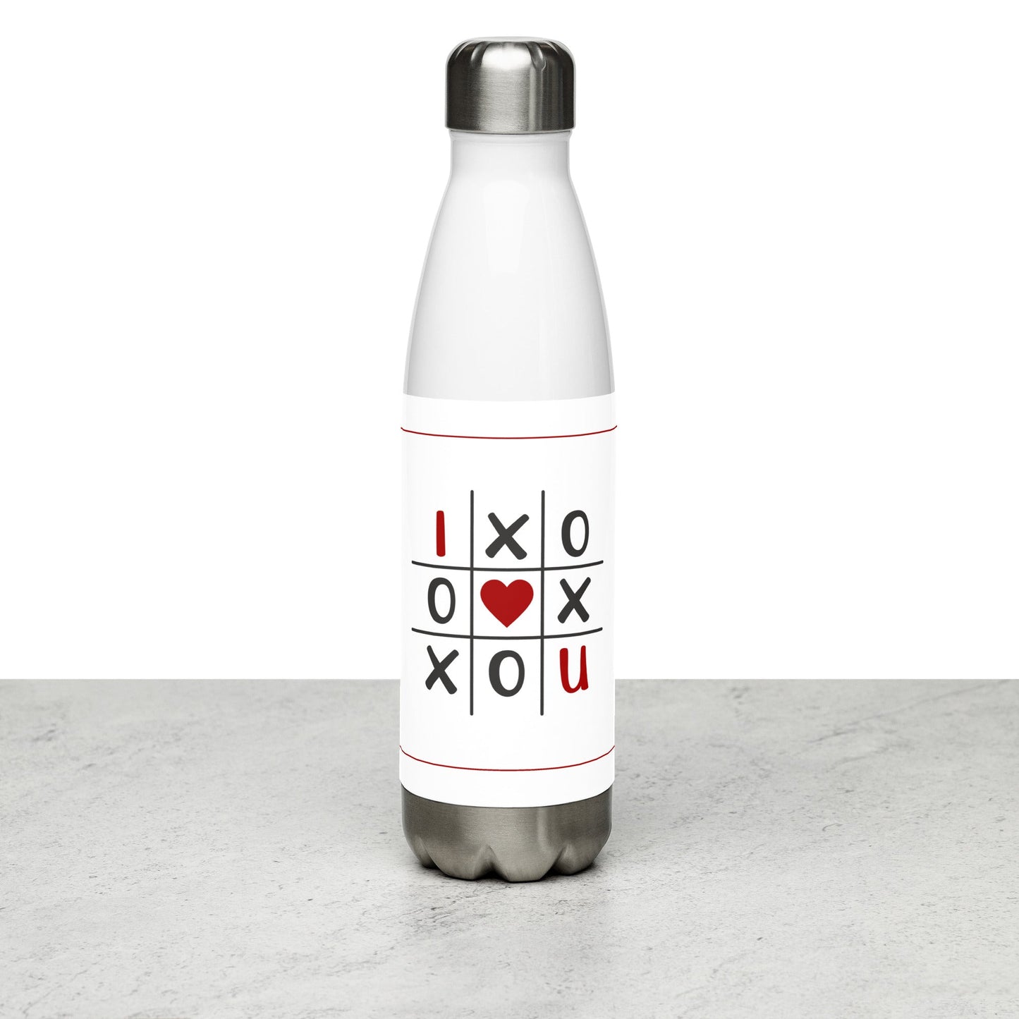 X marks the spot Valentines Stainless steel water bottle Unique Drinkware Dreams