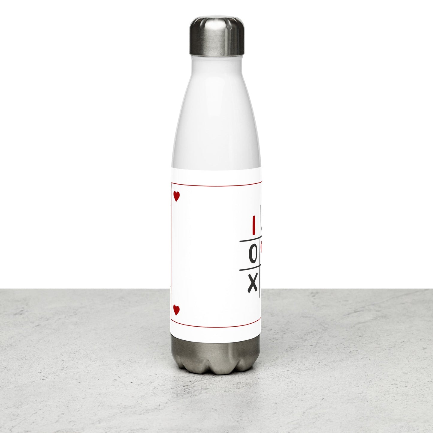 X marks the spot Valentines Stainless steel water bottle Unique Drinkware Dreams