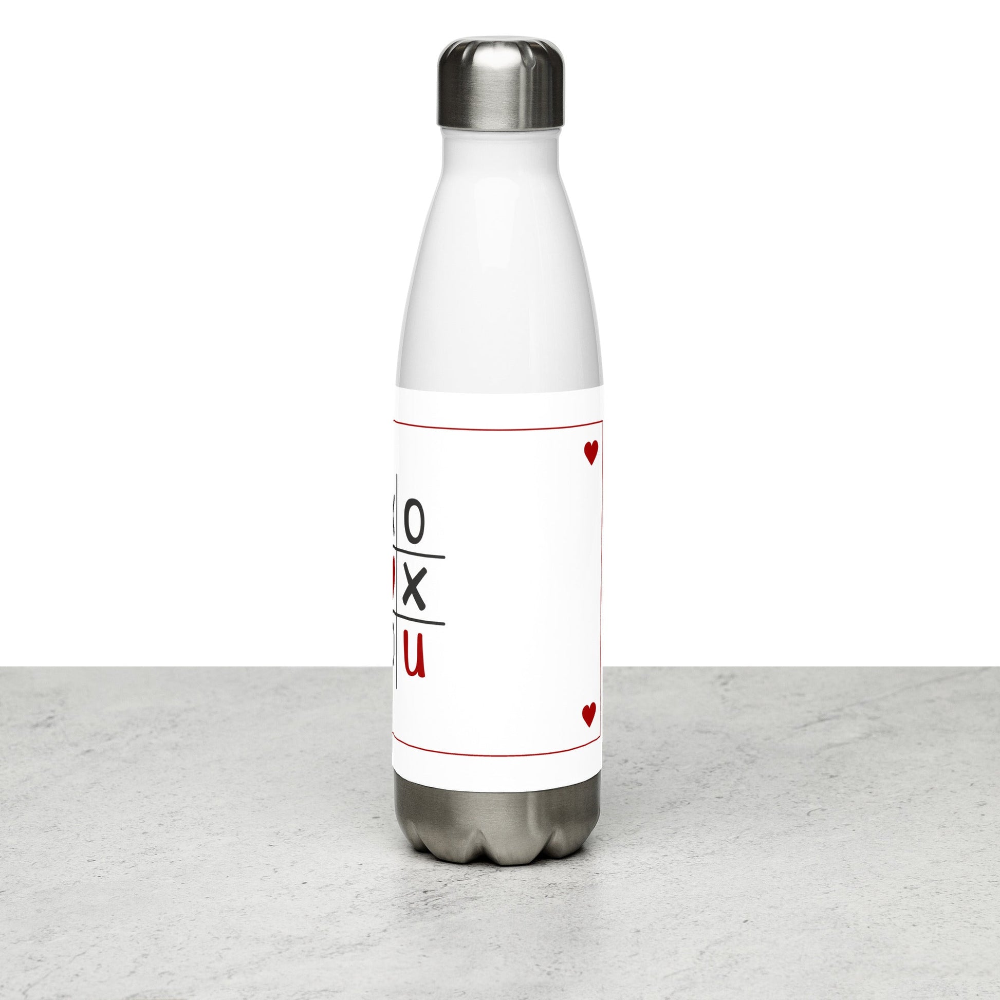 X marks the spot Valentines Stainless steel water bottle Unique Drinkware Dreams