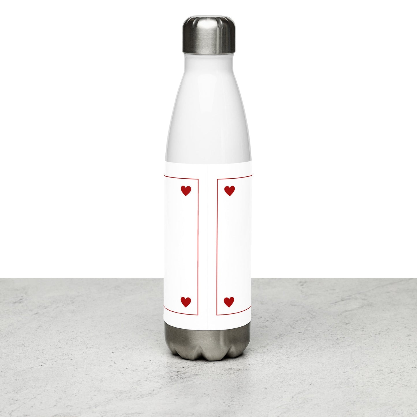 X marks the spot Valentines Stainless steel water bottle Unique Drinkware Dreams